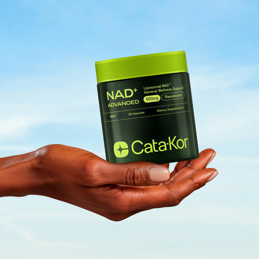 Cata-Kor NAD+ Advanced | Liposomal NAD+ Supplement | With Resveratrol | NMN Supplement Alternative | Third-Party Tested | 500mg | 60 Capsules | Advanced NAD Resveratrol | Supplement Facts