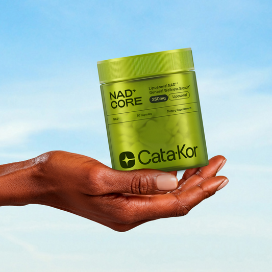Cata-Kor NAD+ Core | Liposomal NAD+ Supplement | NMN Supplement Alternative | Third-Party Tested | NAD Core | 250mg | 60 Capsules | 30-Day Supply | Supplement Facts